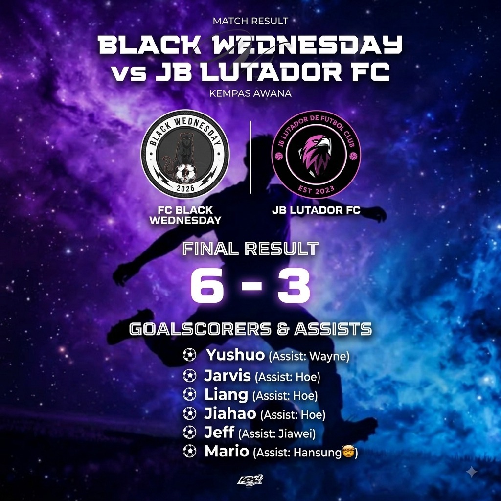 FC Black Wednesday 6-3 JB Lutador FC